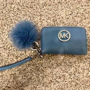 Michael Kors Blue and Silver Wristlet/Wallet